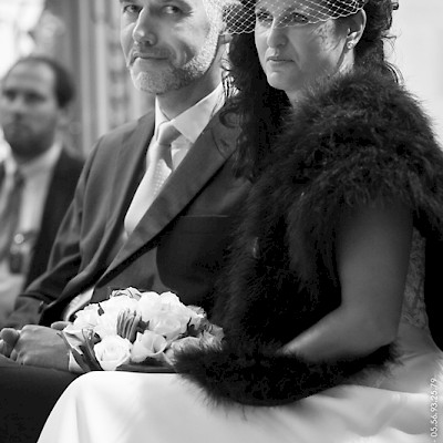 Portrait du couple de marié à l'église