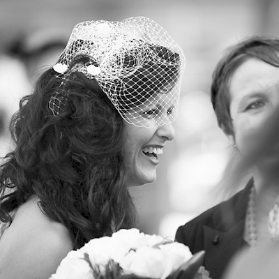 Portrait de la mariée pris sur le vif