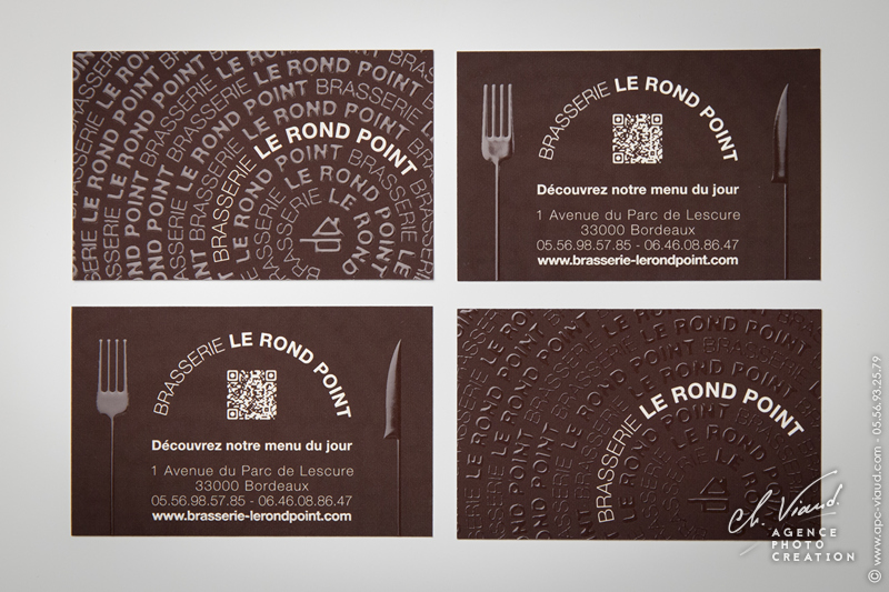 Création carte de visite pour un restaurant avec finition vernis