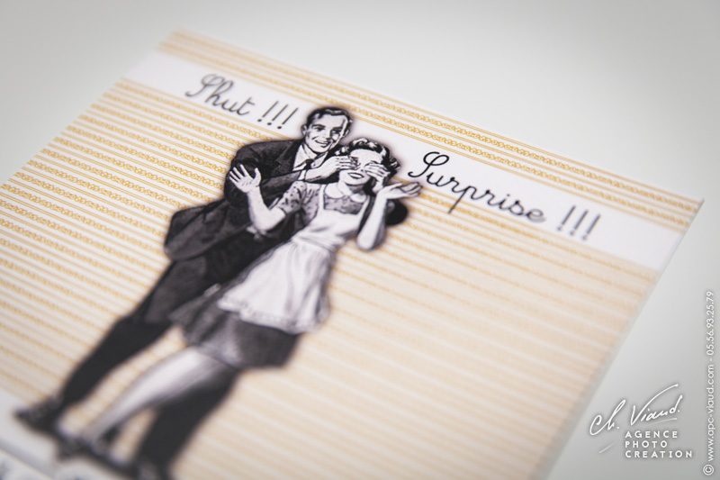 Photo et création d'une carte de remerciement de mariage