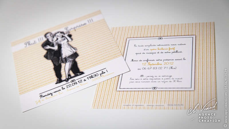 Photo et création d'une carte de remerciement de mariage