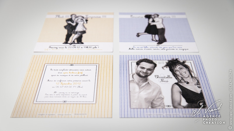 Photo et création d'une carte de remerciement de mariage