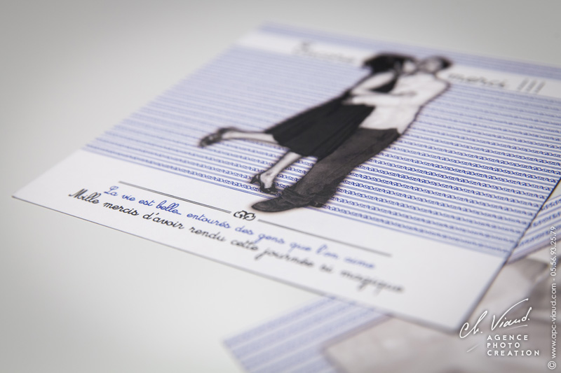 Photo et création d'une carte de remerciement de mariage