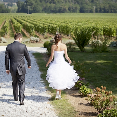 Photo de mariage, photo de couple dans les vignes