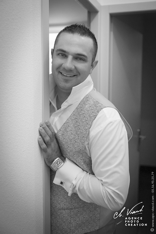 Reportage mariage, photo de la préparation du marié