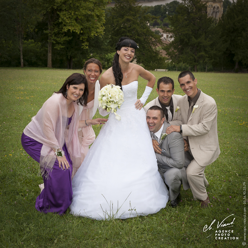 Reportage mariage, photo de groupe fun
