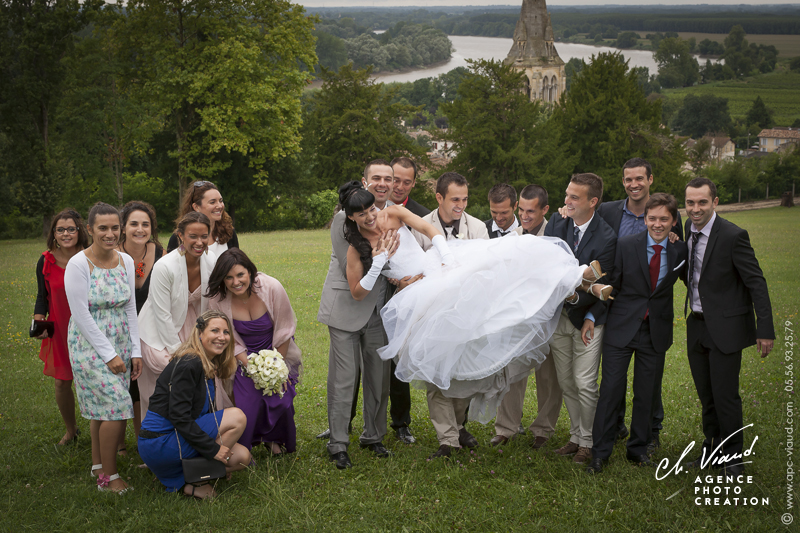 Reportage mariage, photo de groupe fun