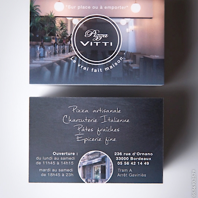carte de visite personnalisée pour un restaurant italien