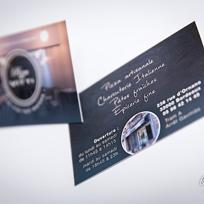 carte de visite personnalisée pour un restaurant italien