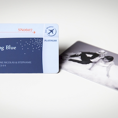 Photo, Création et impression d'un faire-part de mariage original sur le thème de l'aviation