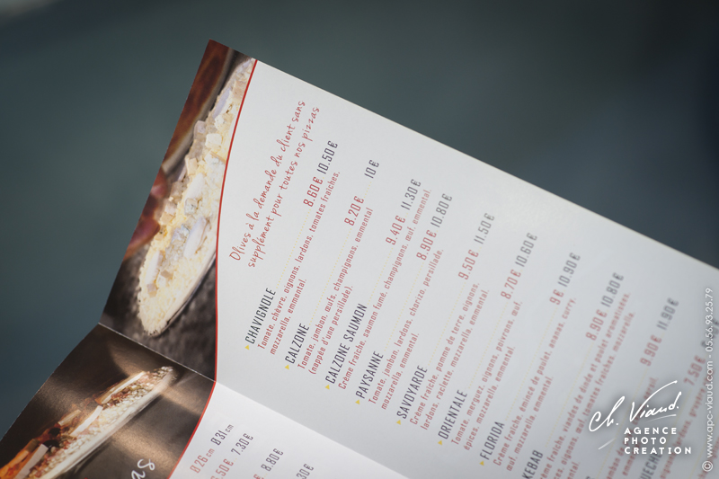 création carte pour une pizzeria