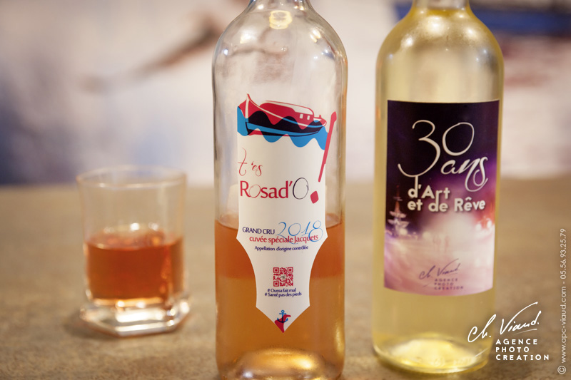 Etiquette de Vin rosé et blanc personnalisée