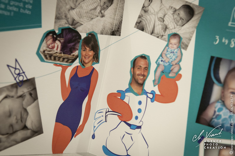 Séance photo, dessin et création d'un faire-part de naissance