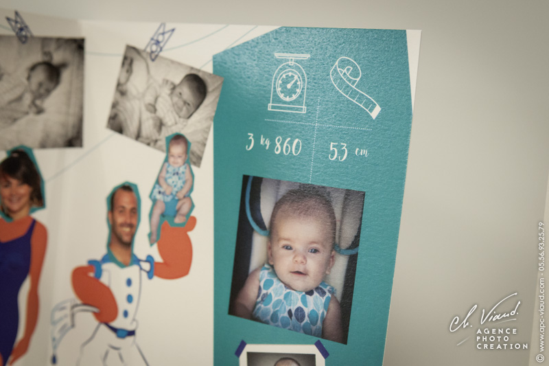 Séance photo, dessin et création d'un faire-part de naissance
