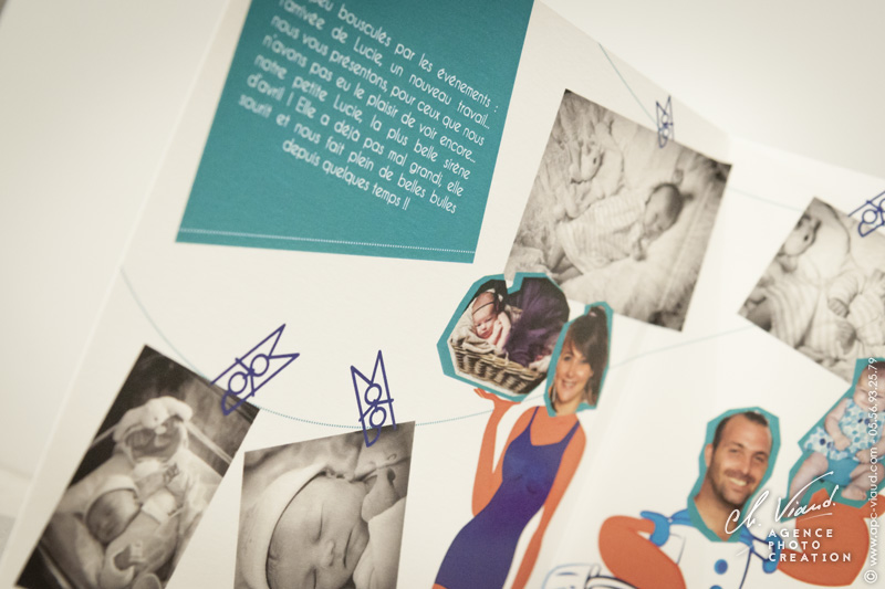 Séance photo, dessin et création d'un faire-part de naissance