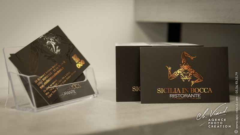 Création carte de visite pour un restaurant Sicilien