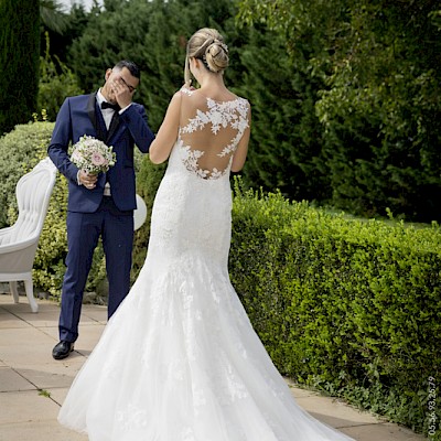 Reportage mariage, photo de la découverte des mariés