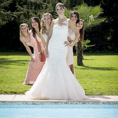 Reportage mariage, photo de la mariée et ses demoiselles d'honneurs