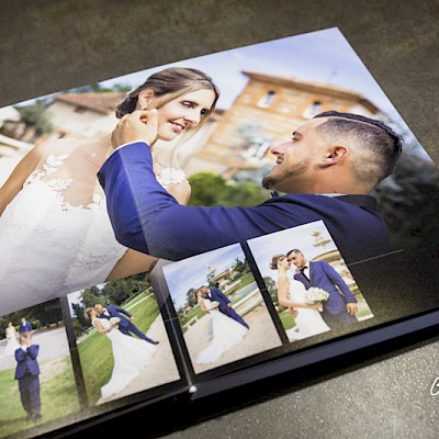 Reportage mariage, mise en page numérique de l'album souvenir