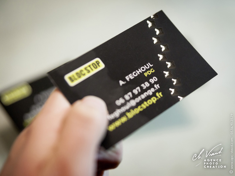 Création carte de visite avec vernis séléctif