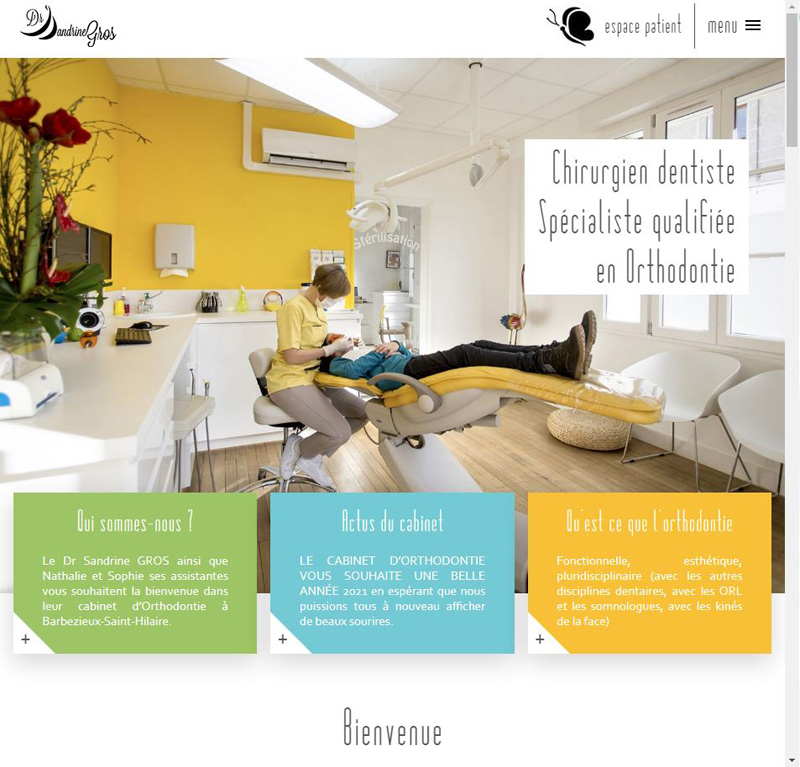Page d'acceuil du site du Dr Sandrine Gros