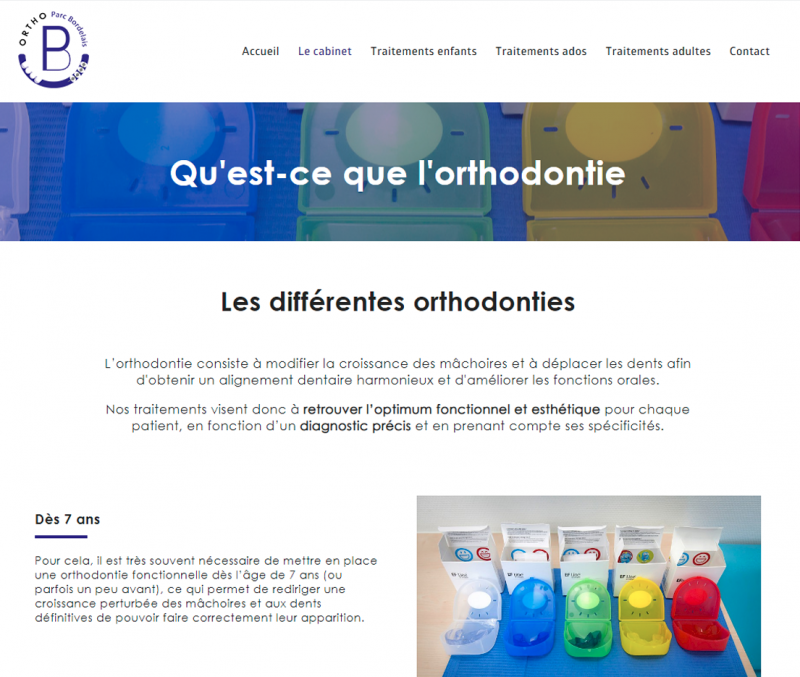 Page qui explique la notion d'orthodontie.