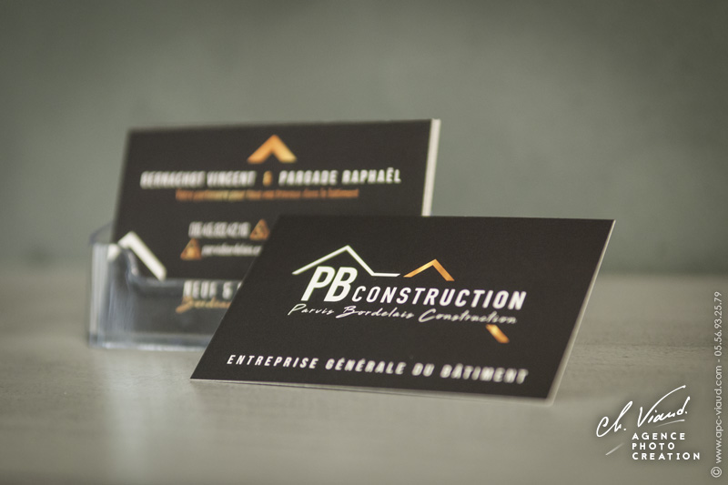 Cartes de visite de PB construction de face