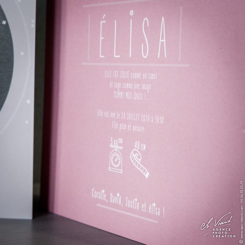 Création d'un faire-part de naissance pour une petite fille