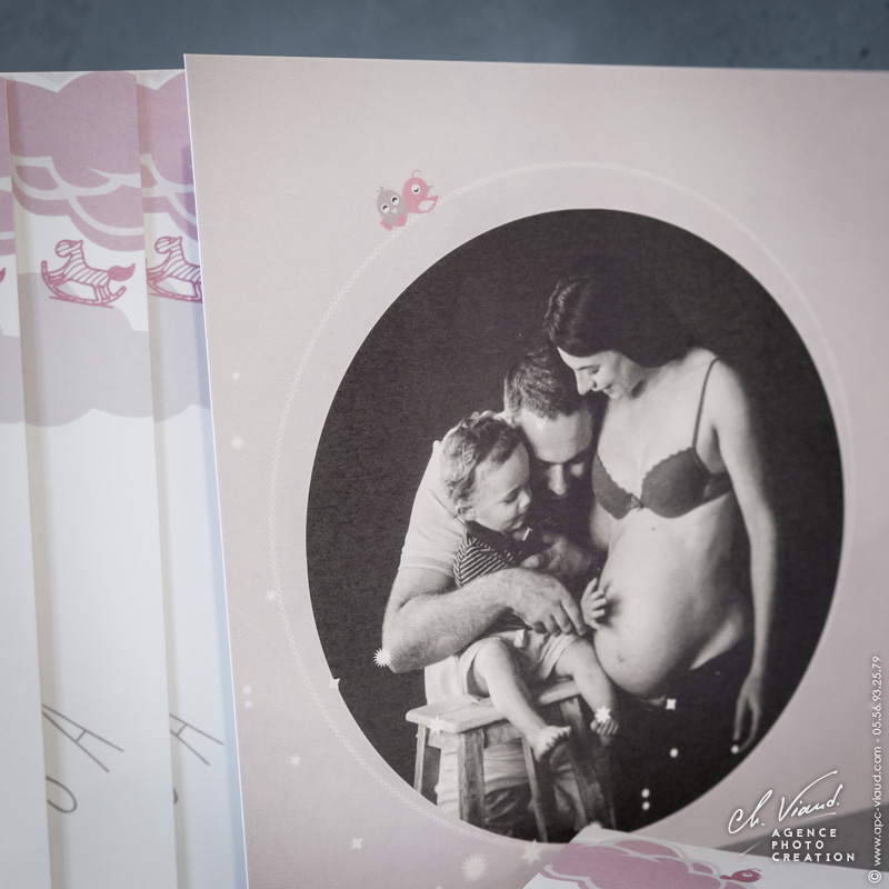 Création d'un faire-part de naissance pour une petite fille