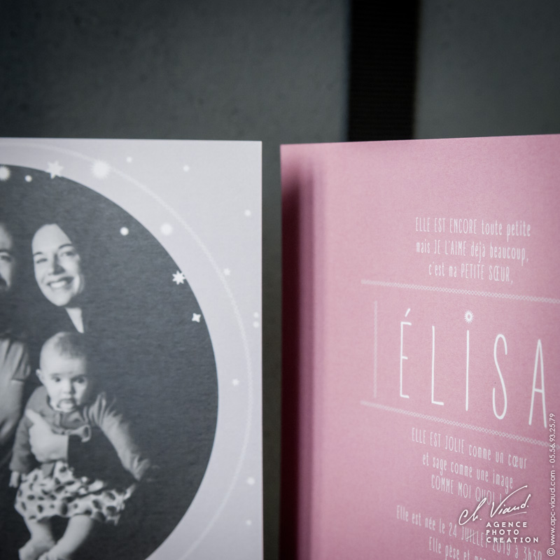 Création d'un faire-part de naissance pour une petite fille