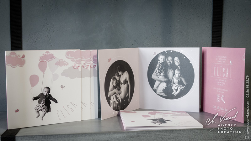 Création d'un faire-part de naissance pour une petite fille