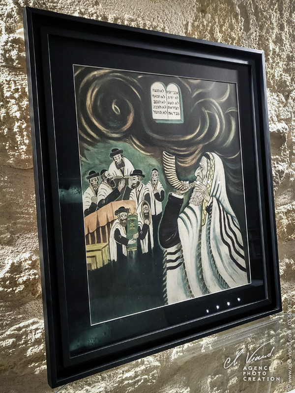 Encadrement d'un pastel, oeuvre originale avec caisse américaine, passe-partout en PH neutre et verre invisible